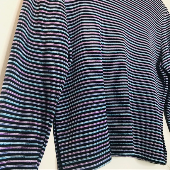 VTG Retro 80’s Shimmer Mock Turtle Neck Crop Top - Picture 4 of 6